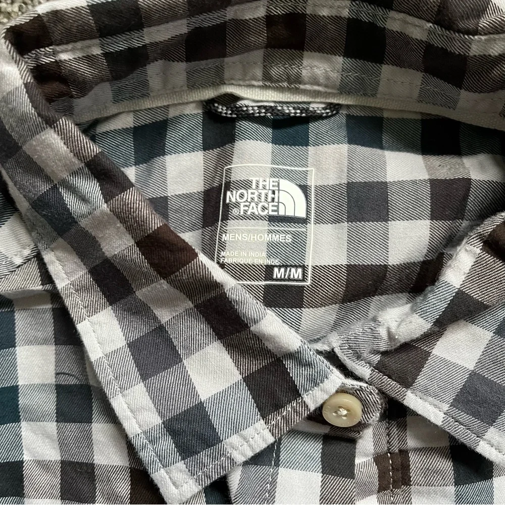 The North Face Grey‎ Plaid Long Sleeve Button Up Mens M